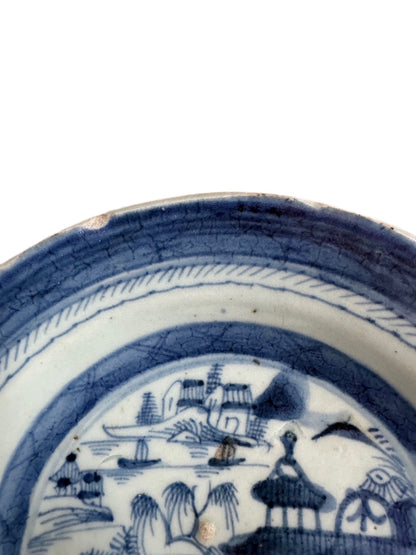 Antique Chinese Blue & White Canton Plate