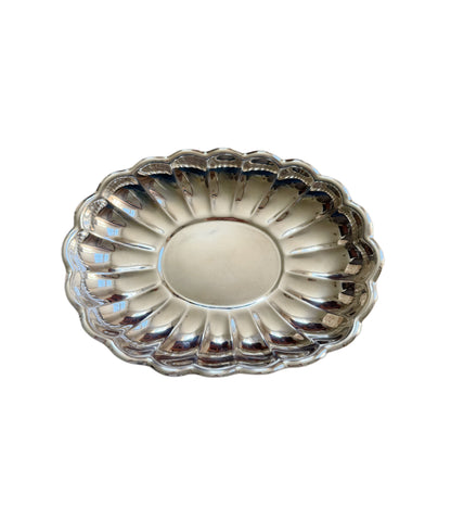 Vintage Scalloped Silver Plate Tray