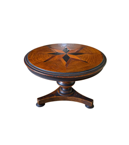 Antique Victorian Miniature Tilt-Top Table with Star Marquetry