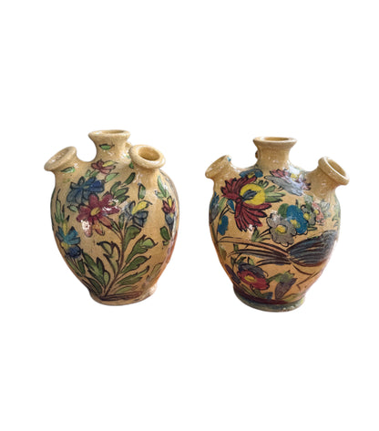 Hand-painted Persian Qajar dynasty tulip vase