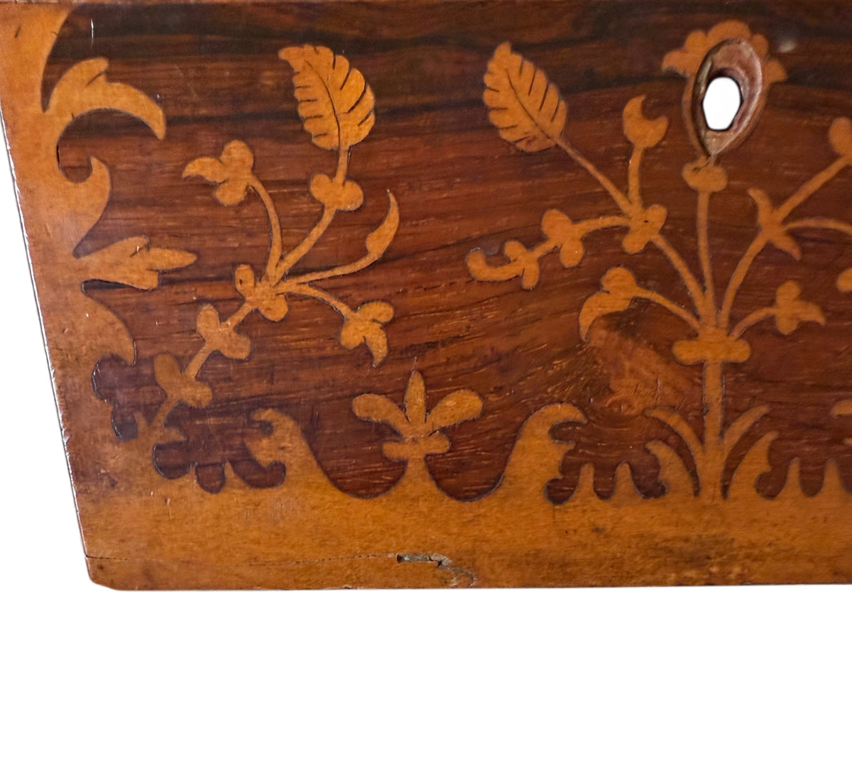 Antique Victorian Rosewood & Bird's-Eye Maple Sarcophagus Box