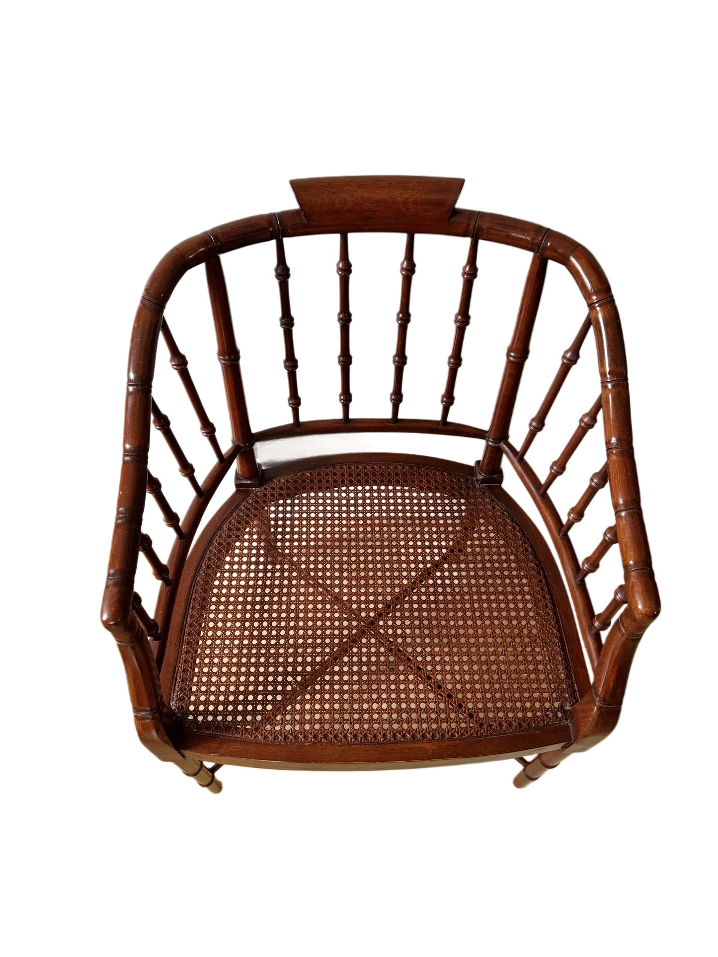 Faux Bamboo and Cane Regency Chairs, Pair