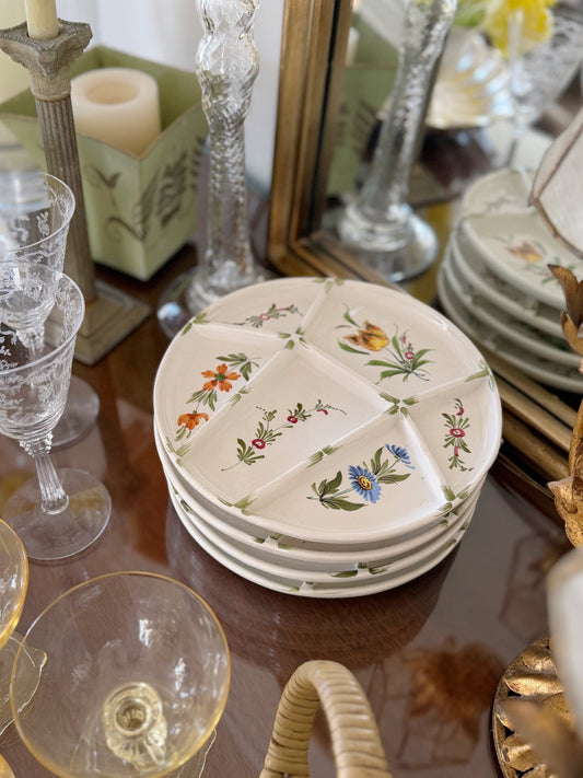 Italian Floral Plates, Set of 4