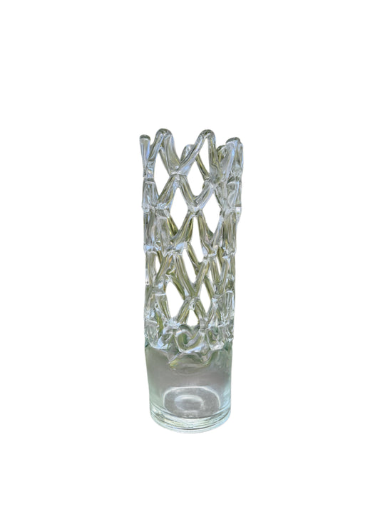 Italian Open Lattice Glass Vase