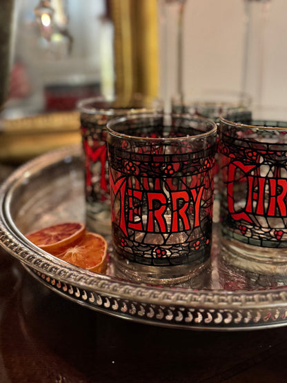 Merry Christmas Glasses, Set of 4