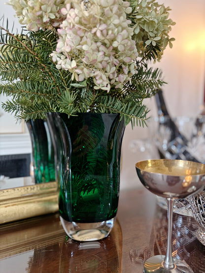 Emerald Block Glass Vase