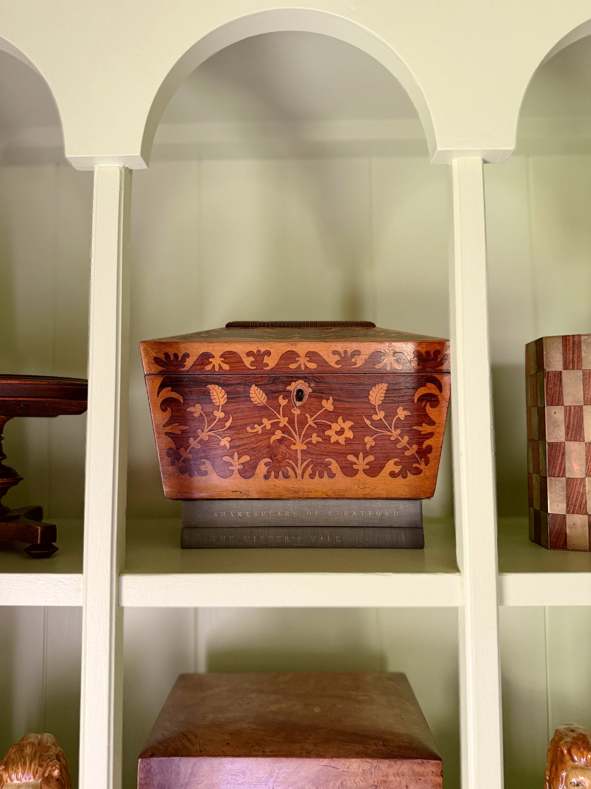 Antique Victorian Rosewood & Bird's-Eye Maple Sarcophagus Box