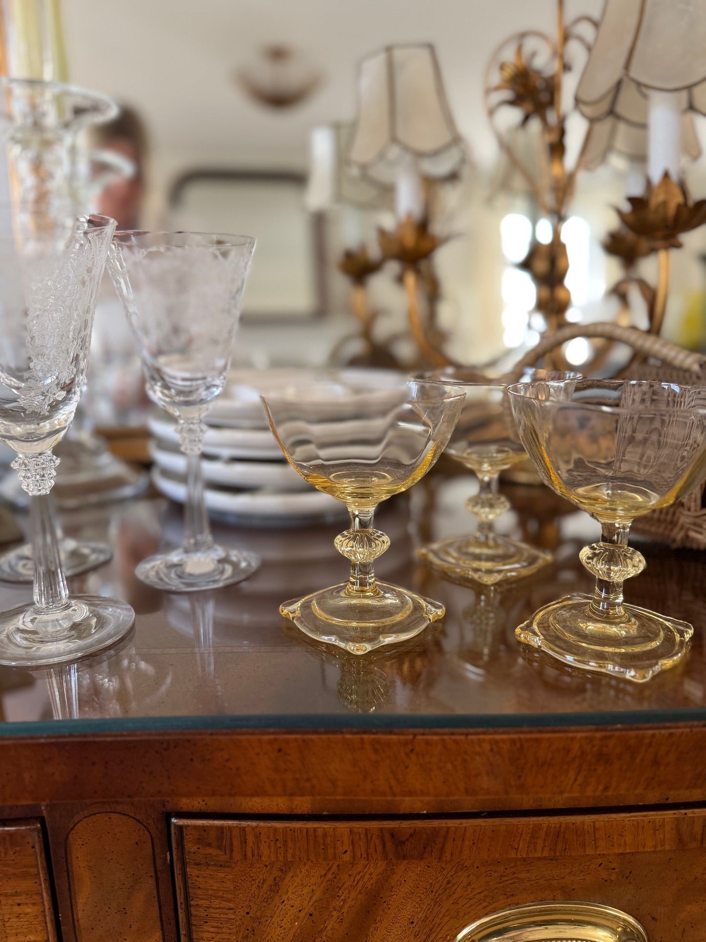 Heisey Coupe Glasses, Set of 6