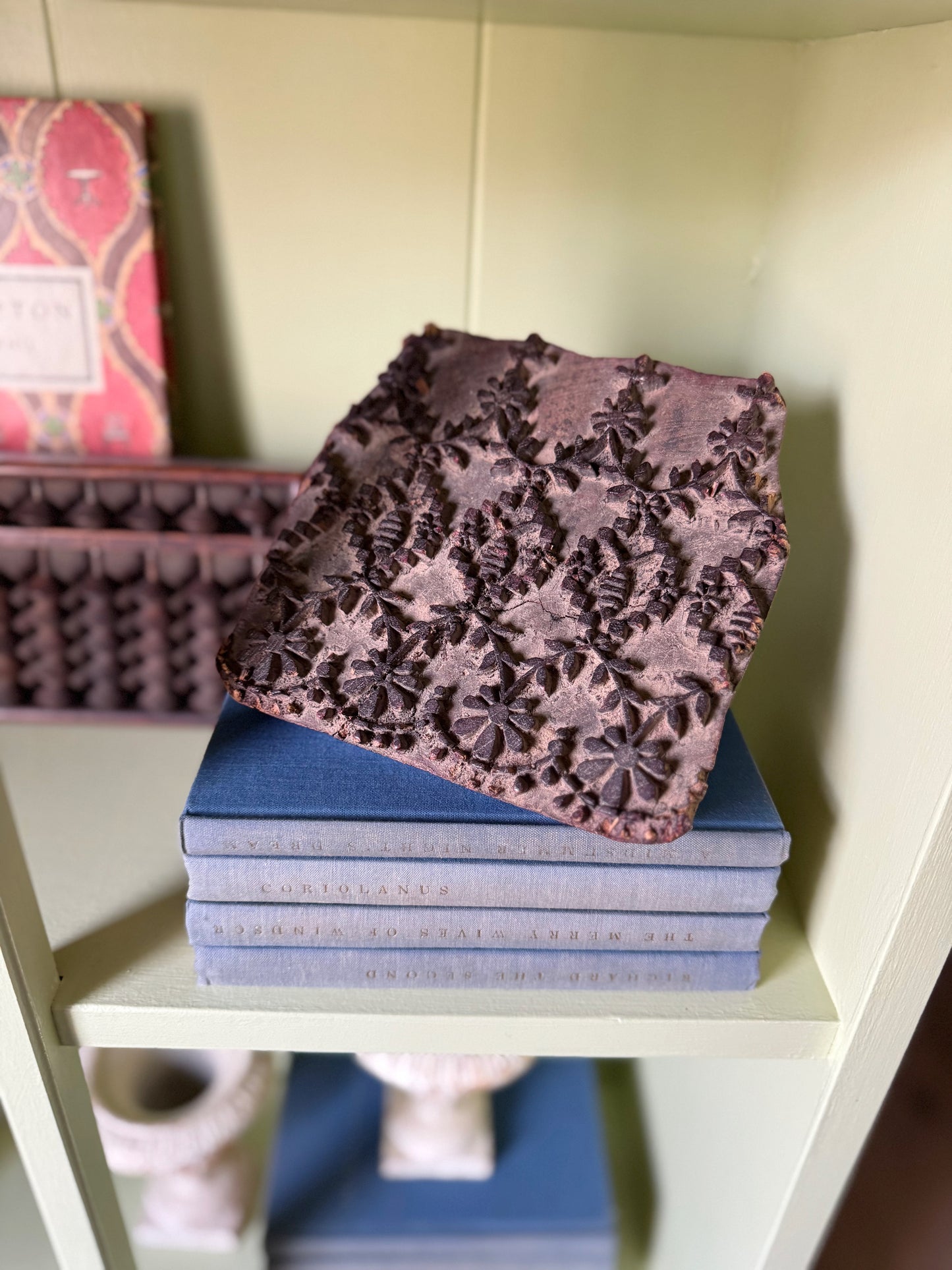 Antique Hand Carved Wooden Printing Block