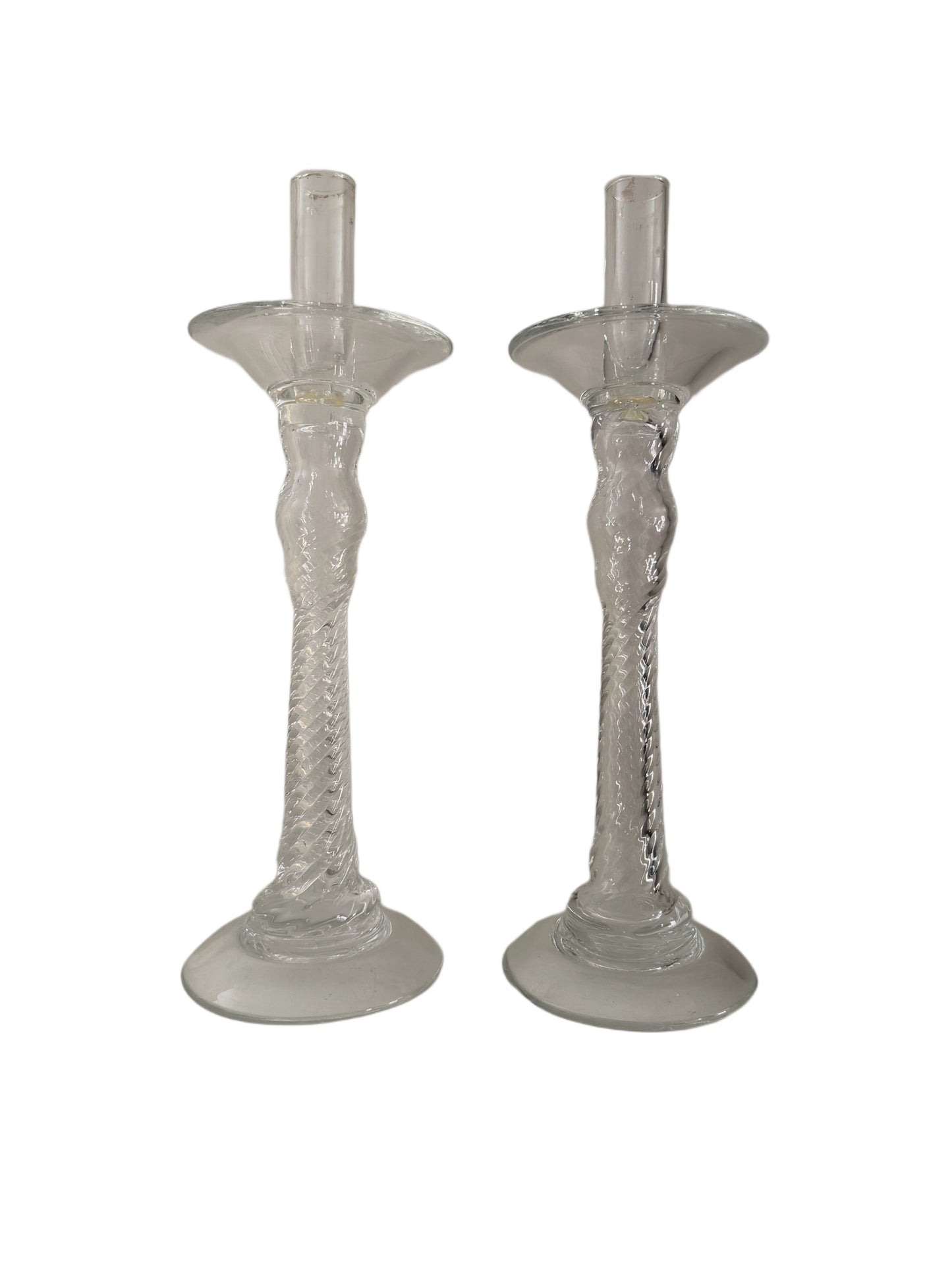 Handblown Glass Candlestick Holders