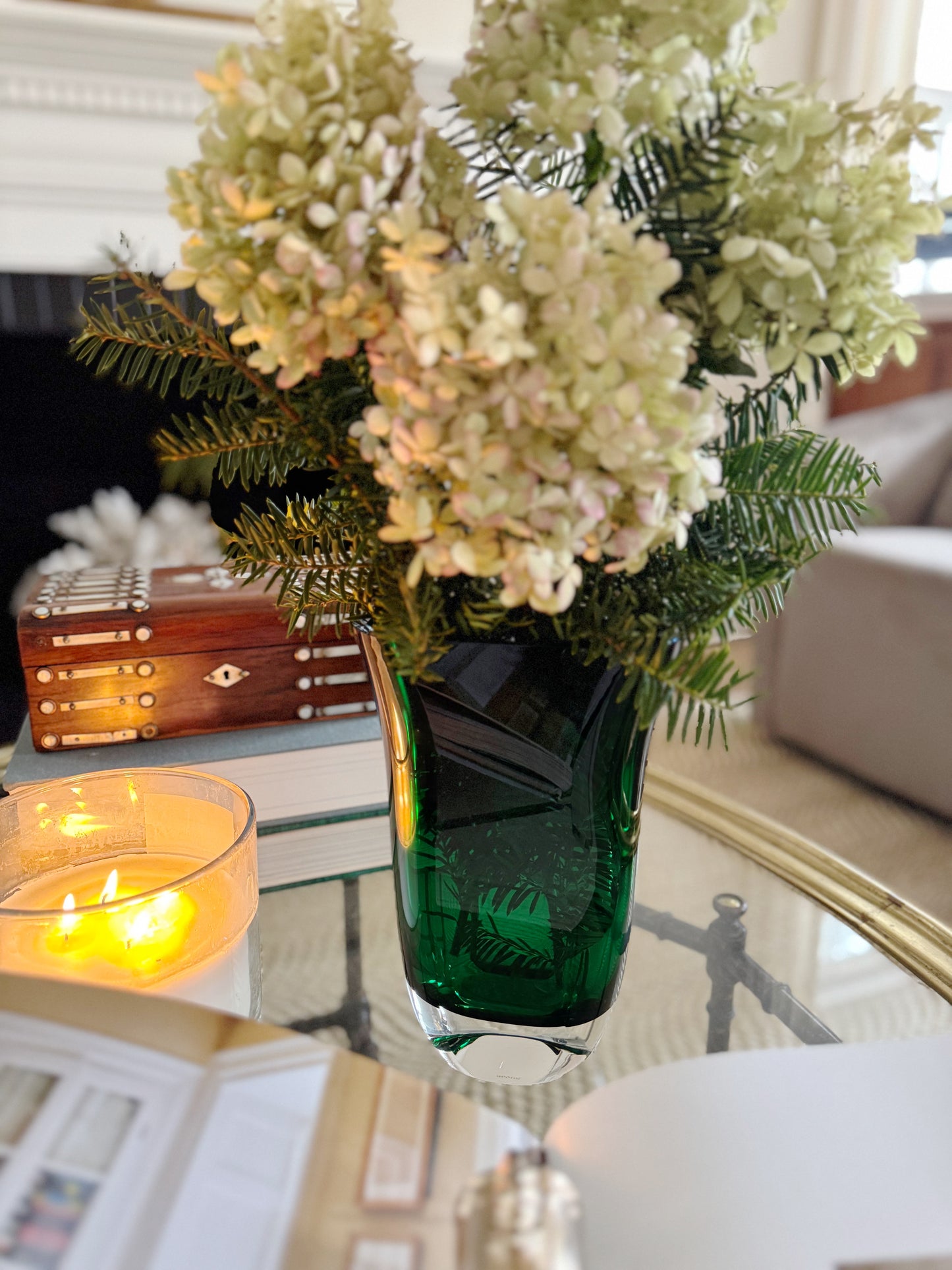 Emerald Block Glass Vase