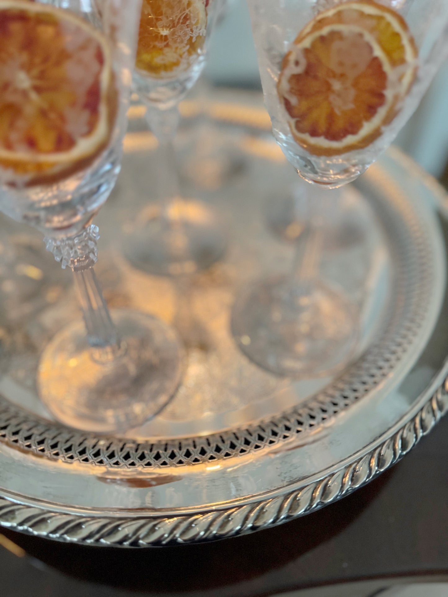 Vintage Engraved Silver Plate Tray