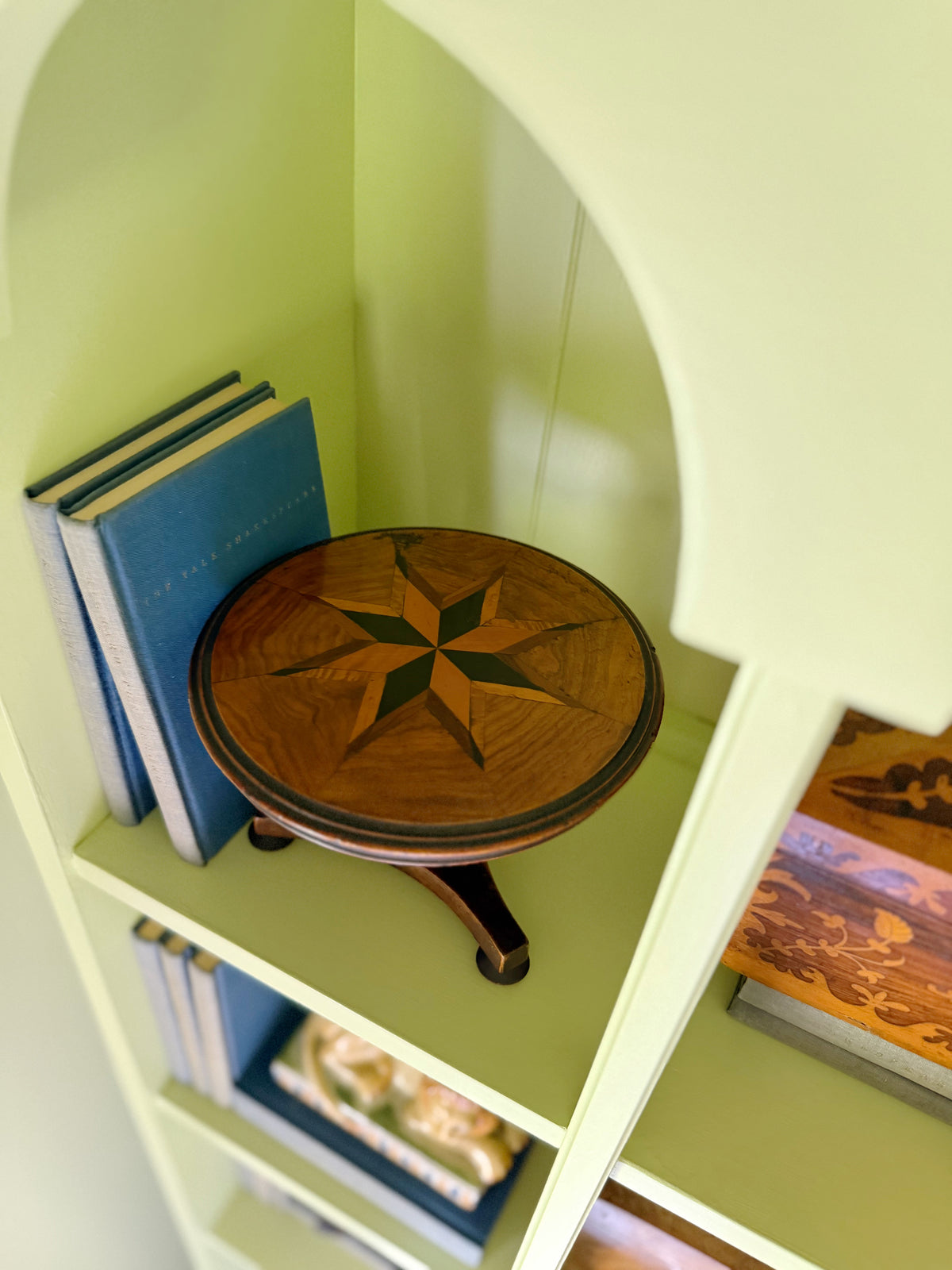 Antique Victorian Miniature Tilt-Top Table with Star Marquetry