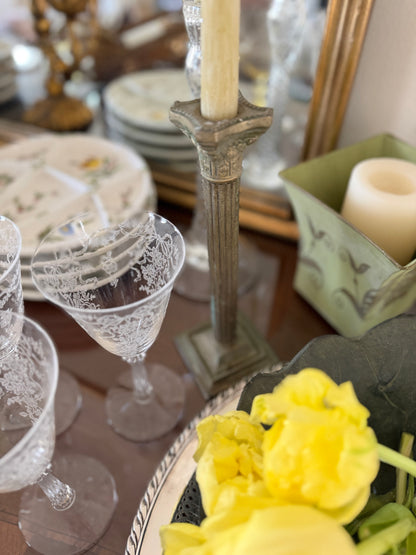 Corinthian Brass Candlestick Holders