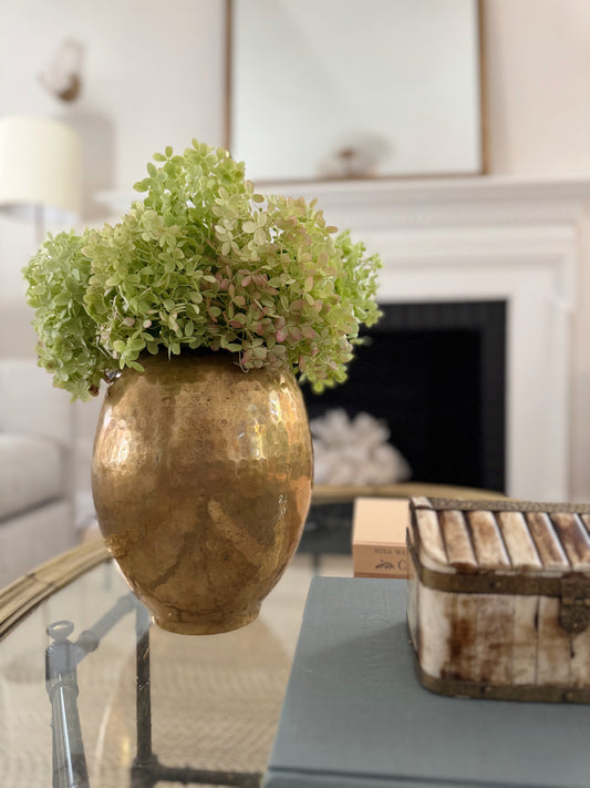 Hammered Brass Vase