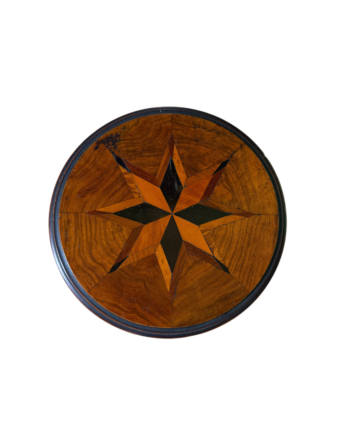 Antique Victorian Miniature Tilt-Top Table with Star Marquetry