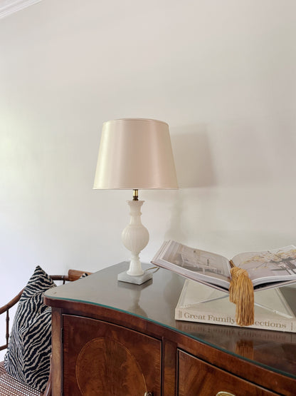 Polished Alabaster Lamps, with Shades